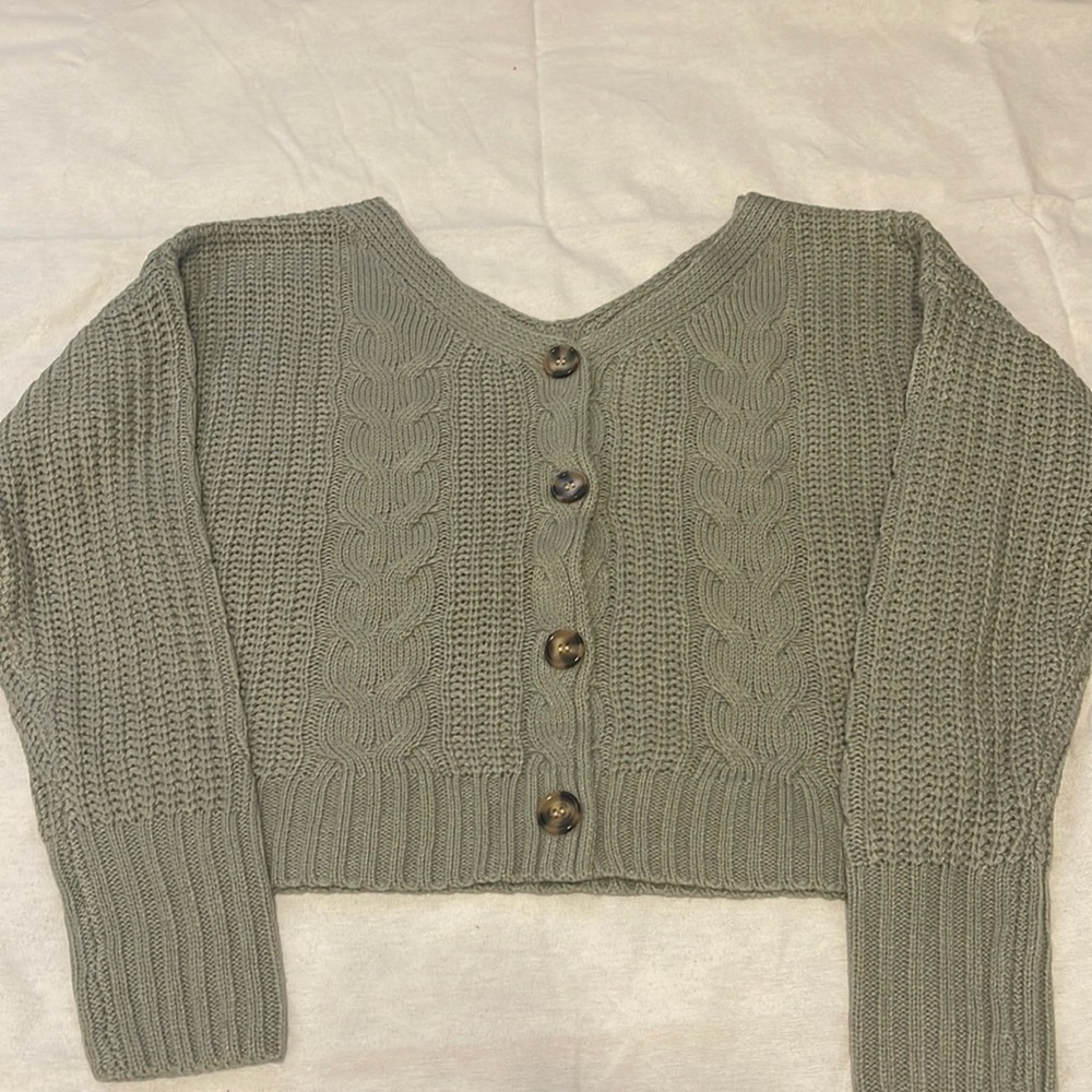 NWOT Sage Green Button Up Sweater Size Medium
